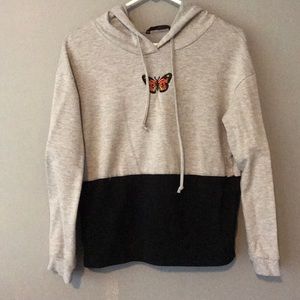 Shein Colorblock Monarch Butterfly Hoodie Size XS